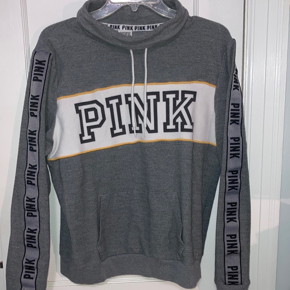 PINK Pullover Sweatshirt Gray Victoria’s Secret L - Picture 1 of 6